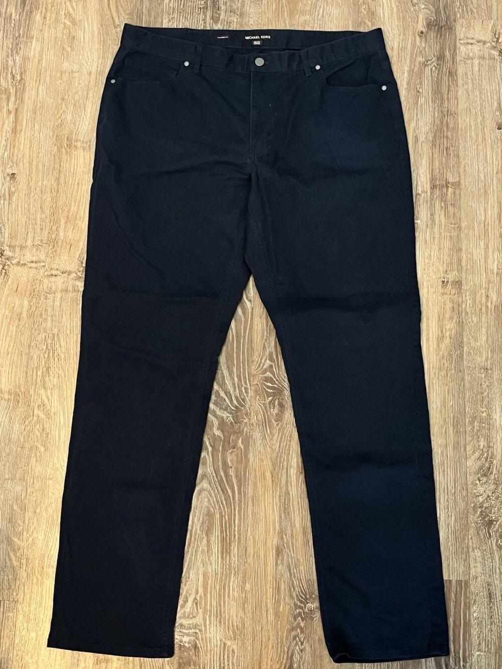 Michael Kors Tailored Fit Pants Men’s 36x34 Navy Blue Stretch 5 Pocket Casual